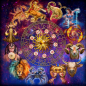 Preview: Diamond Painting Tierkreises (Zodiak) mit den 12 Sternzeichen